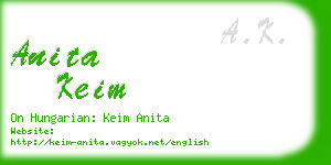 anita keim business card